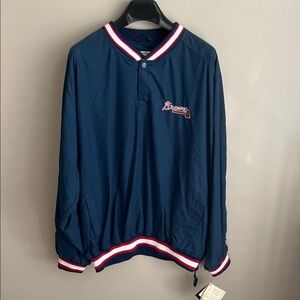 Atlanta Braves VTG 90s Starter MLB pullover windbreaker jacket baseball NWT L